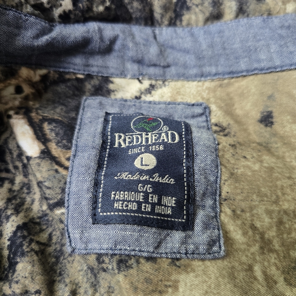 RedHead Deer Wildlife Hunting Camo Cotton Button Down Shirt Large - Picture 10 of 13